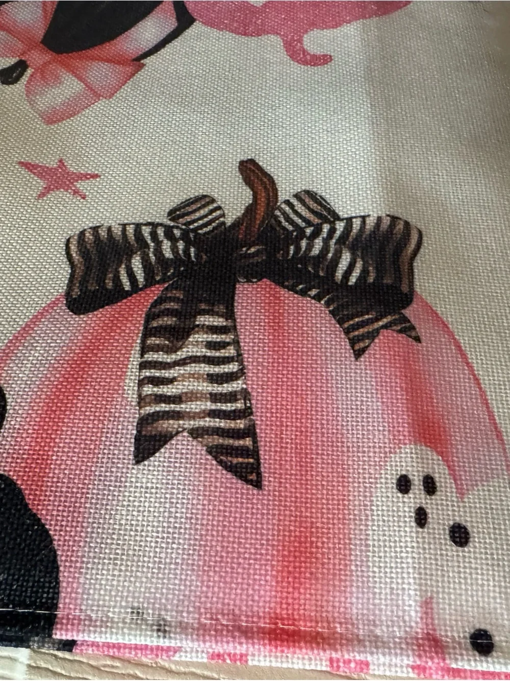 NWT Pink & Black Pumpkin Halloween Table Runner, 13x72